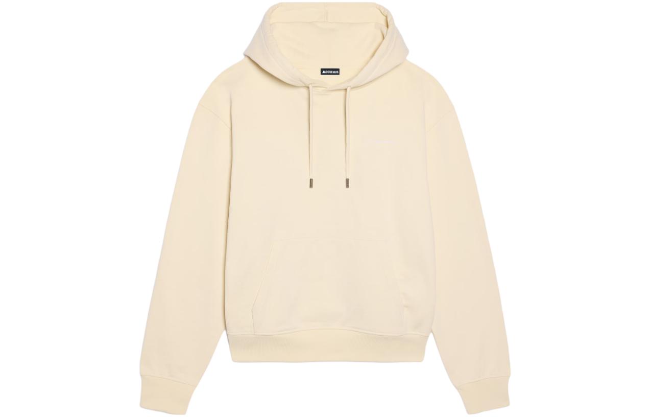 Jacquemus Solid Color Long-Sleeve Pullover Hoodie Light Yellow 245JS310-2120-151