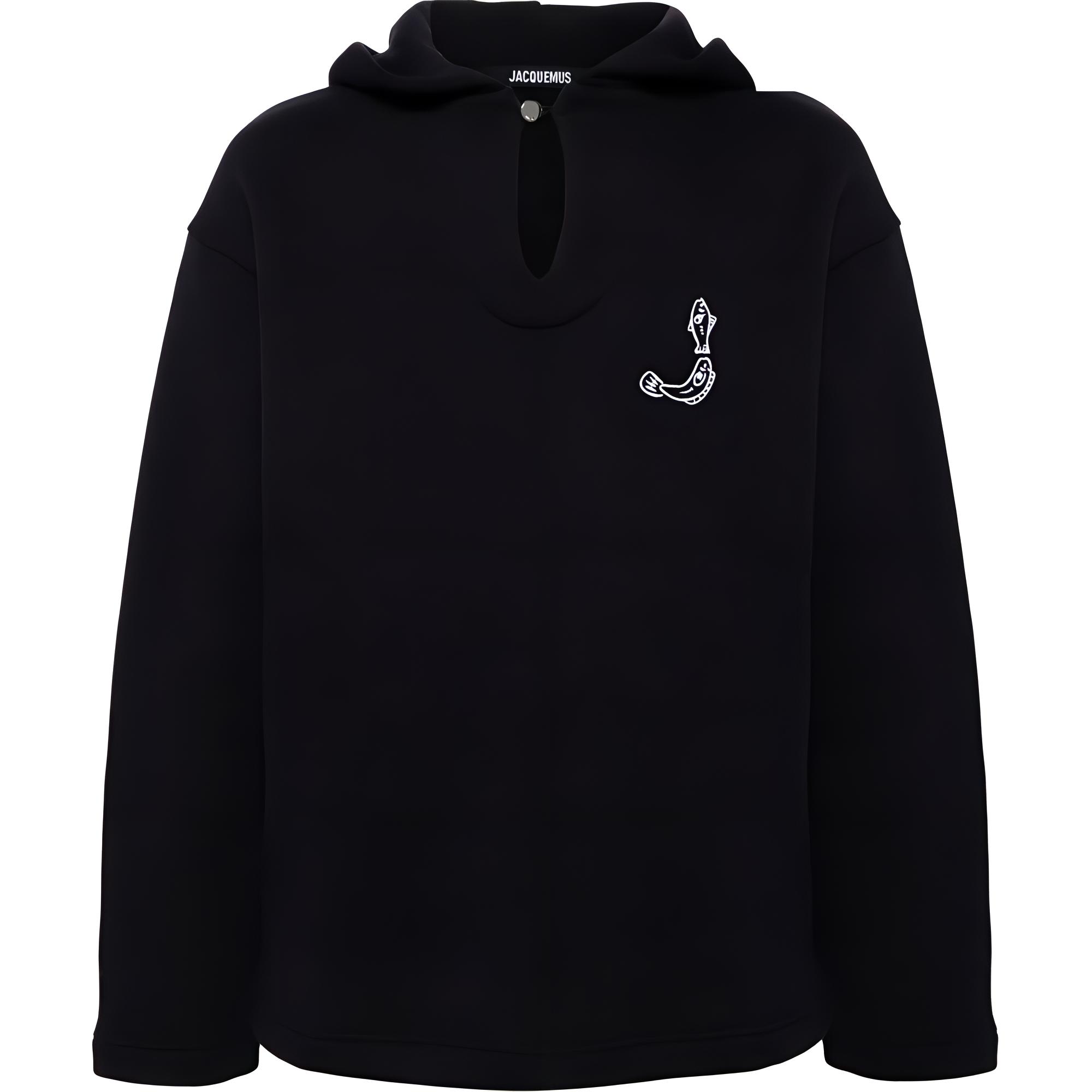 Jacquemus Solid Color Loose Fit Hoodie Navy Blue 24H246JS1532456