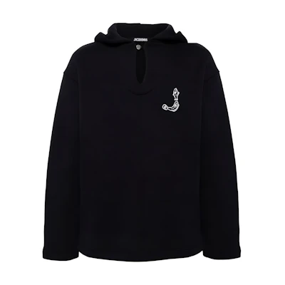 Jacquemus Solid Color Loose Fit Hoodie Navy Blue 24H246JS1532456