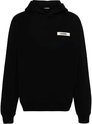 Jacquemus 純色寬鬆連帽黑色長袖套頭衫 24E245JS247-2036-990 Buy Jacquemus 純色寬鬆連帽黑色長袖套頭衫 24E245JS247-2036-990