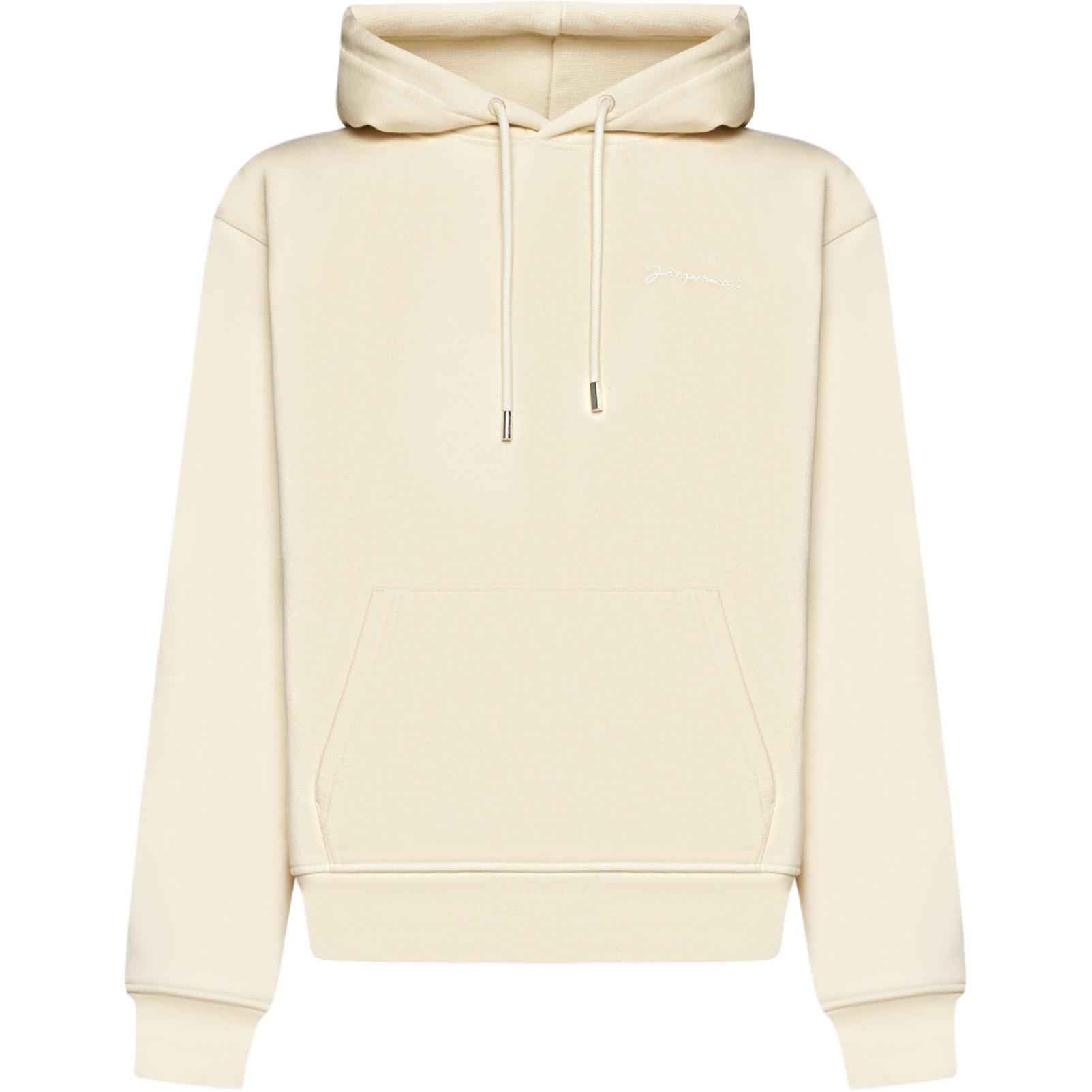 Jacquemus Solid Color Oversized Pullover Hoodie Beige Sweater 245JS310U2120-151