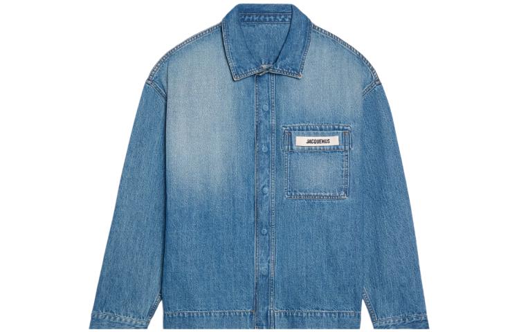 Order Jacquemus Jaket Kerah Single-Breasted Warna Solid Biru - Pakaian Luar 245DE033-1521-33C