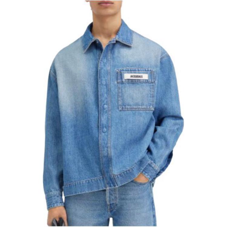 Lookbook Jacquemus Jaket Kerah Single-Breasted Warna Solid Biru - Pakaian Luar 245DE033-1521-33C