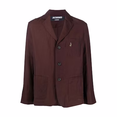 Jacquemus Solid Color Single-Breasted Long Sleeve Jacket Brown 235JA0201341