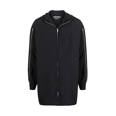 Jacquemus Solid Color Zip-Up Hoodie Jacket Men’s Black 216BL06216128990