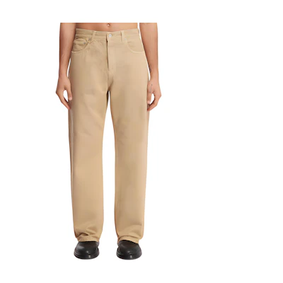 Jacquemus Solid Color Zip Jeans Beige Denim Pants 24E245DE0281514150