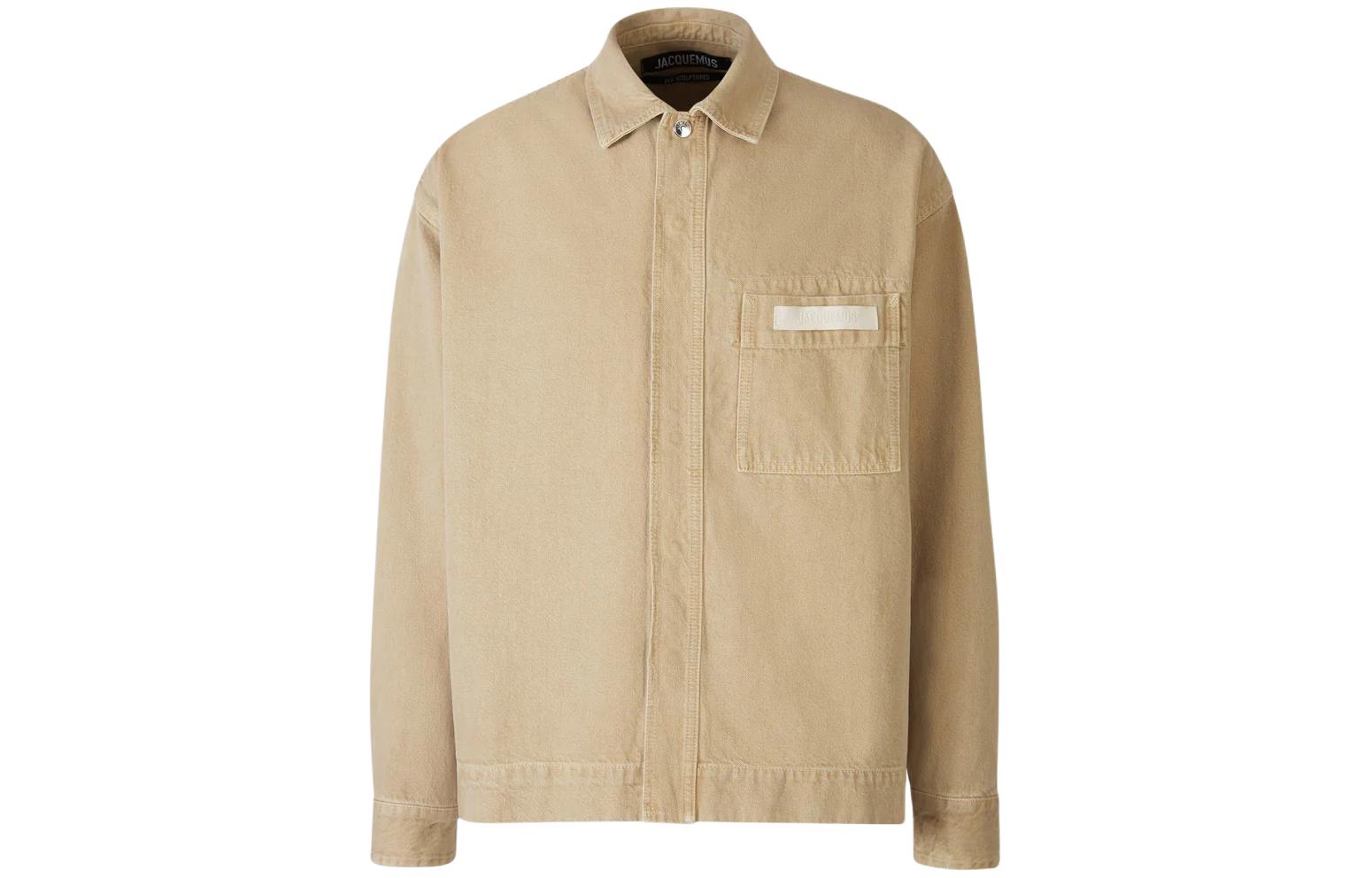 Jacquemus Solid Slim-Fit Long Sleeve Jacket Men’s Khaki 24E245DE0331522