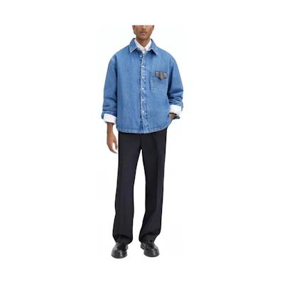Jacquemus Solid Slim Fit Button-Up Blazer Jacket Blue 245DE034152133C