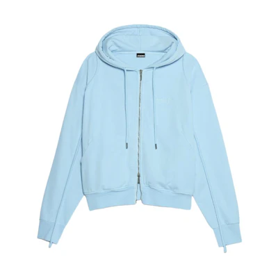 Jacquemus Solid Zip Hoodie Blue Casual Long Sleeve 245JS129-2087-320