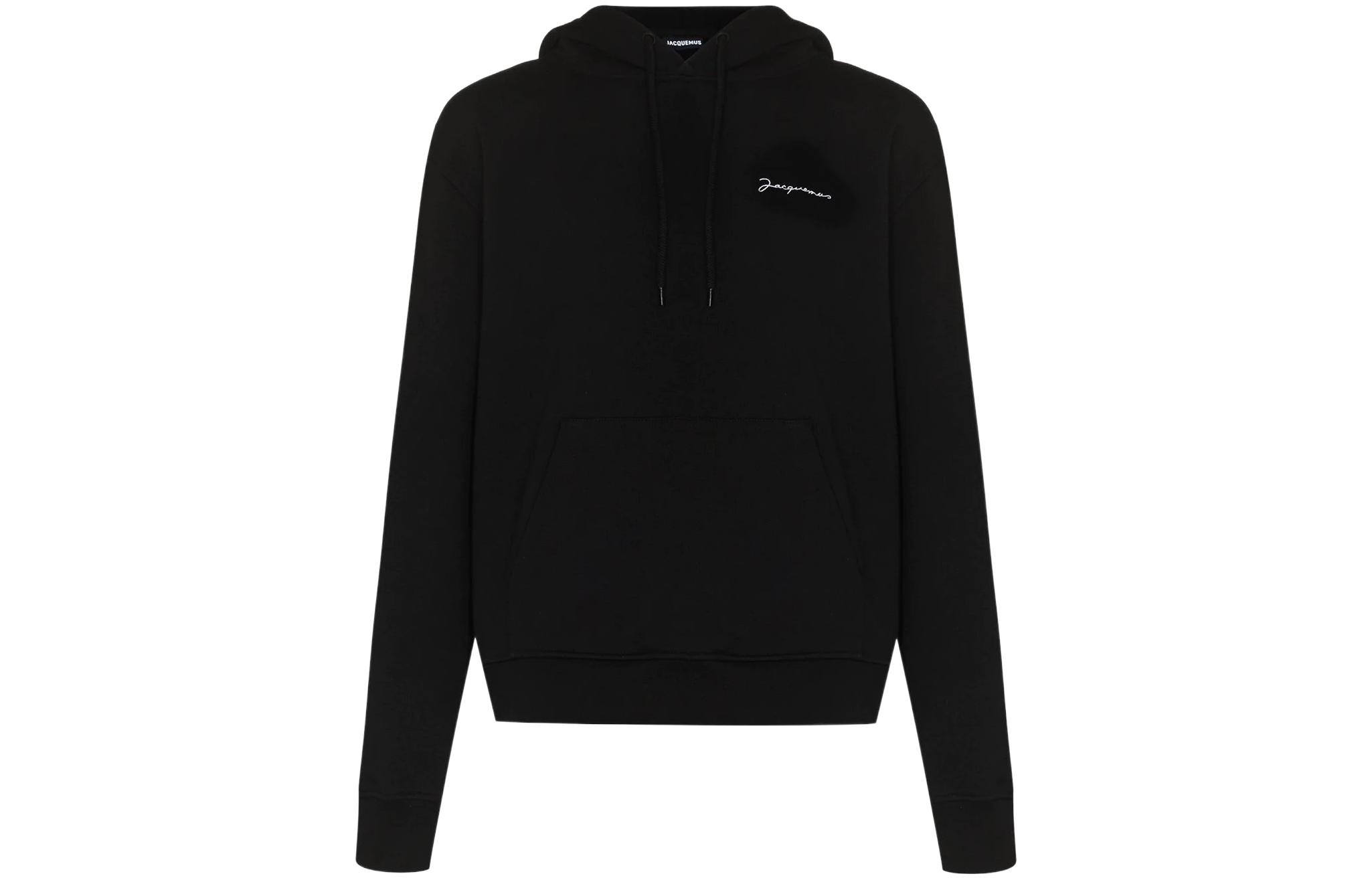 Jacquemus SS22 Black Hoodie with Logo Embroidery Cotton 22E216JS3002210BLACK