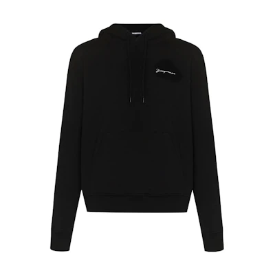 Jacquemus SS22 Black Hoodie with Logo Embroidery Cotton 22E216JS3002210BLACK