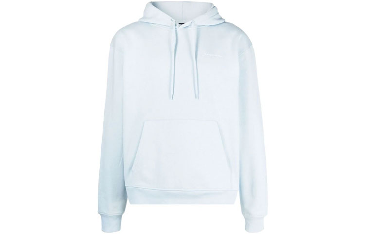 Jacquemus SS22 Logo Embroidered Pullover Hoodie Blue - 216JS3002210320