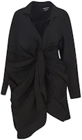 Jacquemus SS22 Minimalist Black Long Sleeve Dress with Ruched Details 21H213DR0091020 Jacquemus SS22 Minimalist Black Long Sleeve Dress with Ruched Details 21H213DR0091020