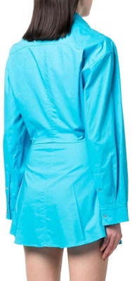 Jacquemus SS22 Solid Color Long Sleeve Shirt Dress Blue 221DR0121012340 Shop Jacquemus SS22 Solid Color Long Sleeve Shirt Dress Blue 221DR0121012340