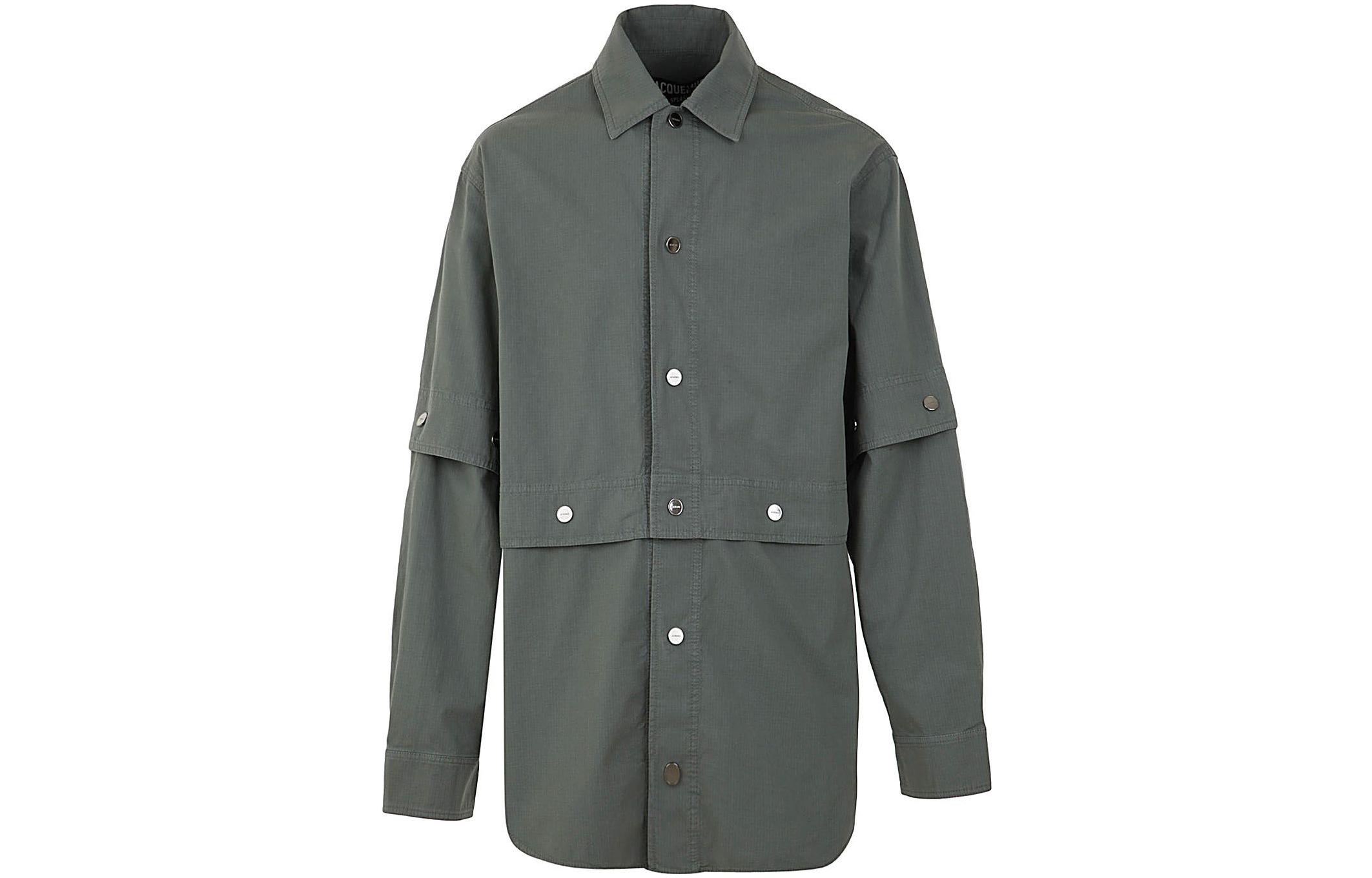 Jacquemus SS22 Solid Color Single-Breasted Patchwork Jacket Green 225SH0151046