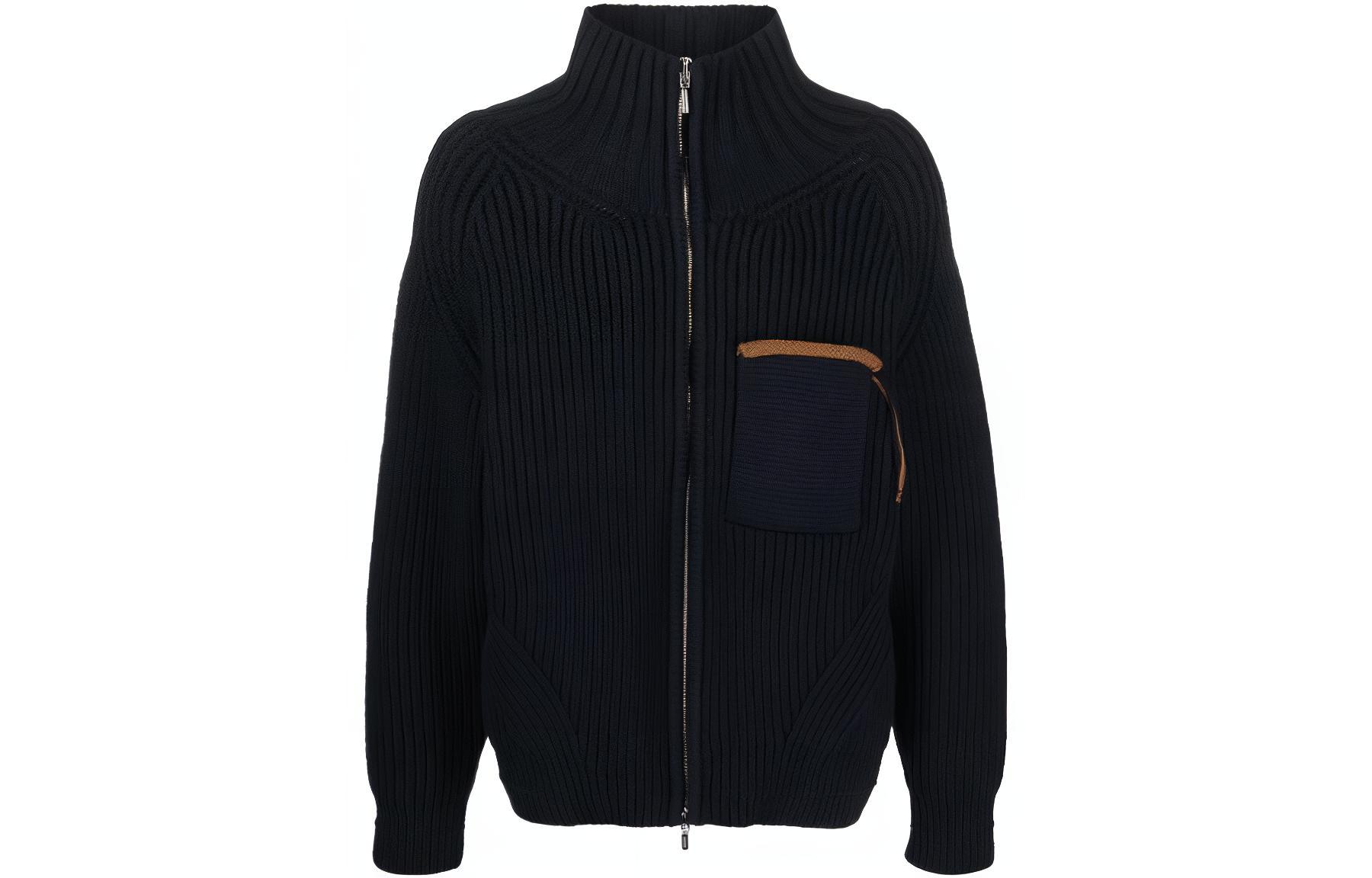 Jacquemus SS23  Blue High-Neck Cardigan Jacket Sweatshirt 235KN1202243NAVY