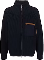 Order Jacquemus SS23 Blue High-Neck Cardigan Jacket Sweatshirt 235KN1202243NAVY