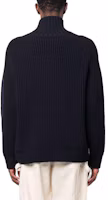 Shop Jacquemus SS23 Blue High-Neck Cardigan Jacket Sweatshirt 235KN1202243NAVY