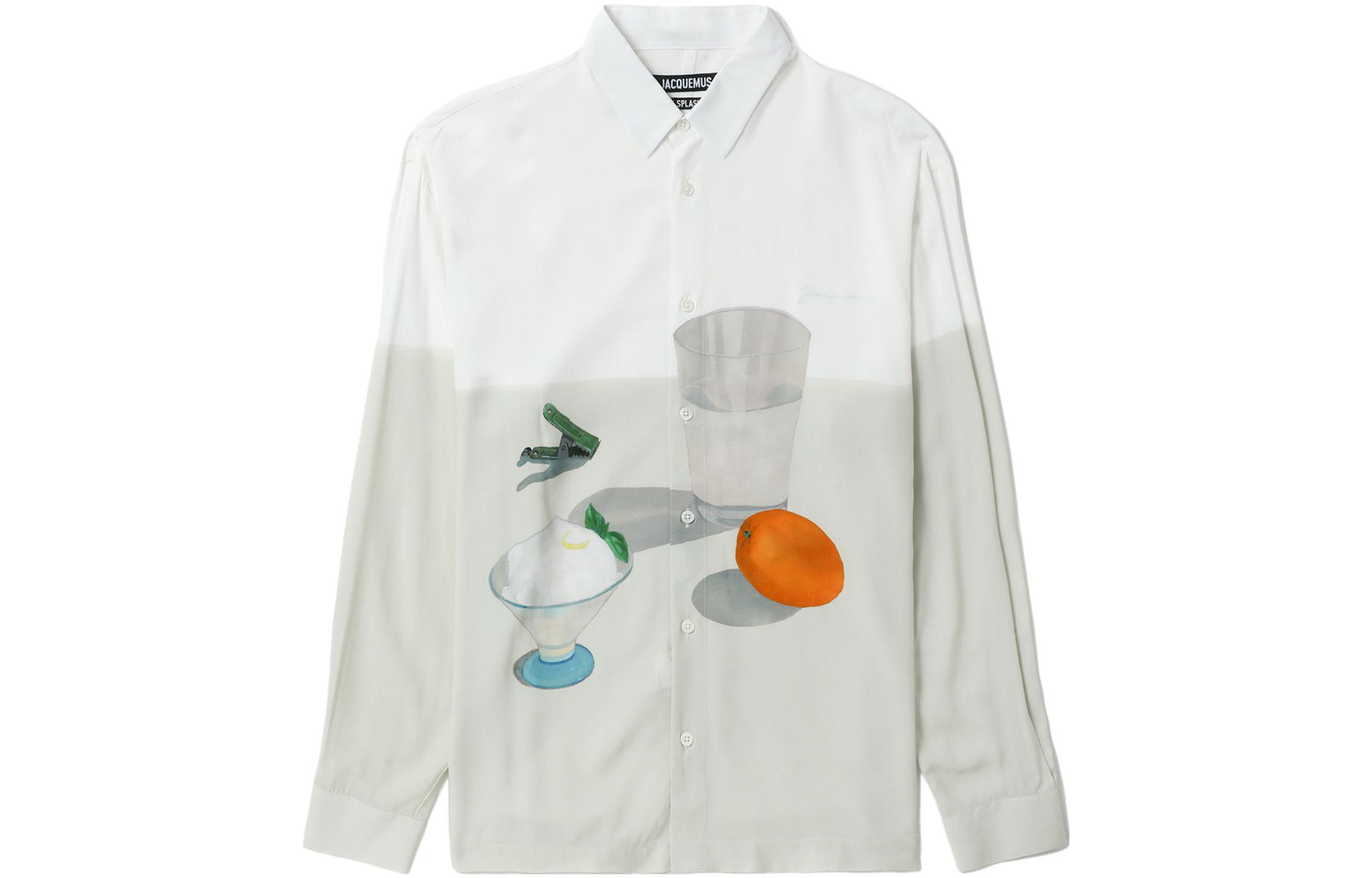 Jacquemus SS23  Pattern Pocket Long Sleeve Shirt in Off White. 215SH002-10021BH