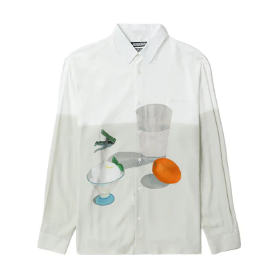Jacquemus SS23 Pattern Pocket Long Sleeve Shirt in Off White. 215SH002-10021BH
