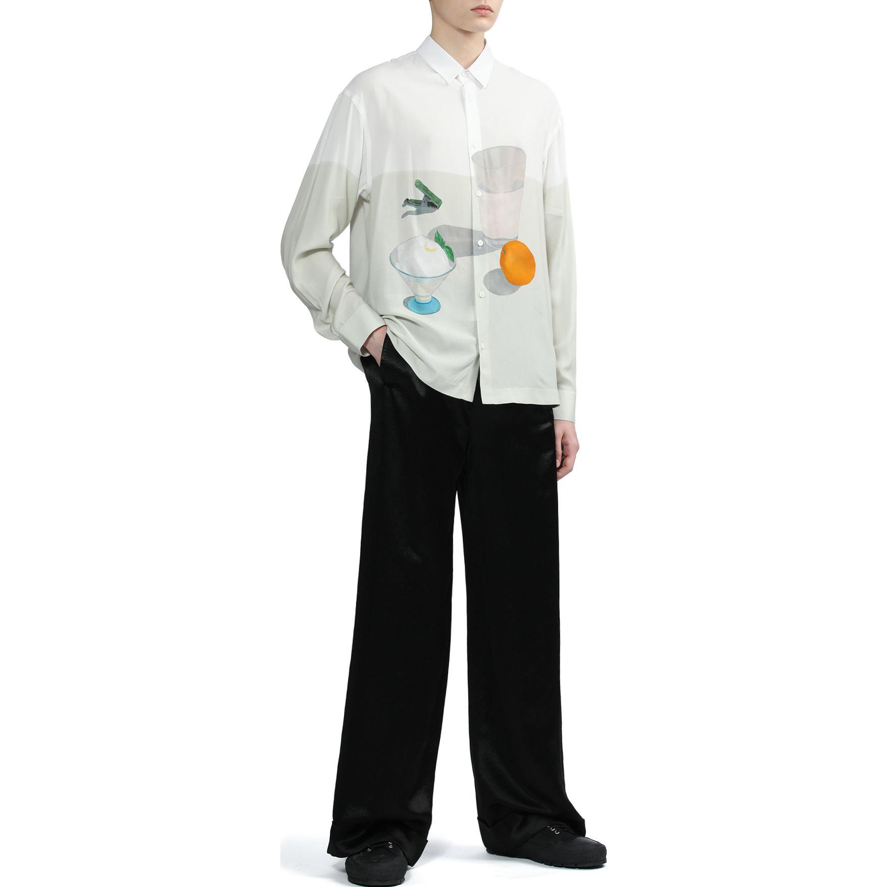 Shop Jacquemus SS23 Kemeja Lengan Panjang Pola Saku Warna Putih. 215SH002-10021BH