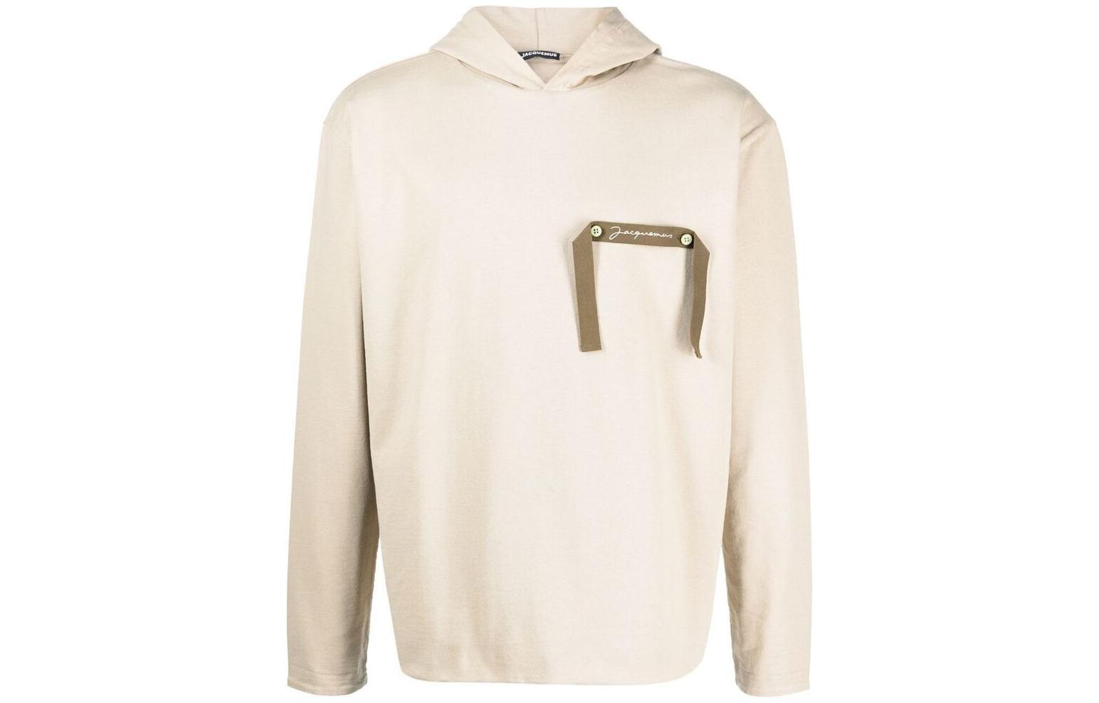 Jacquemus SS23 Beige Long-Sleeve Hoodie with Ribbon Detail 235JS1232102560