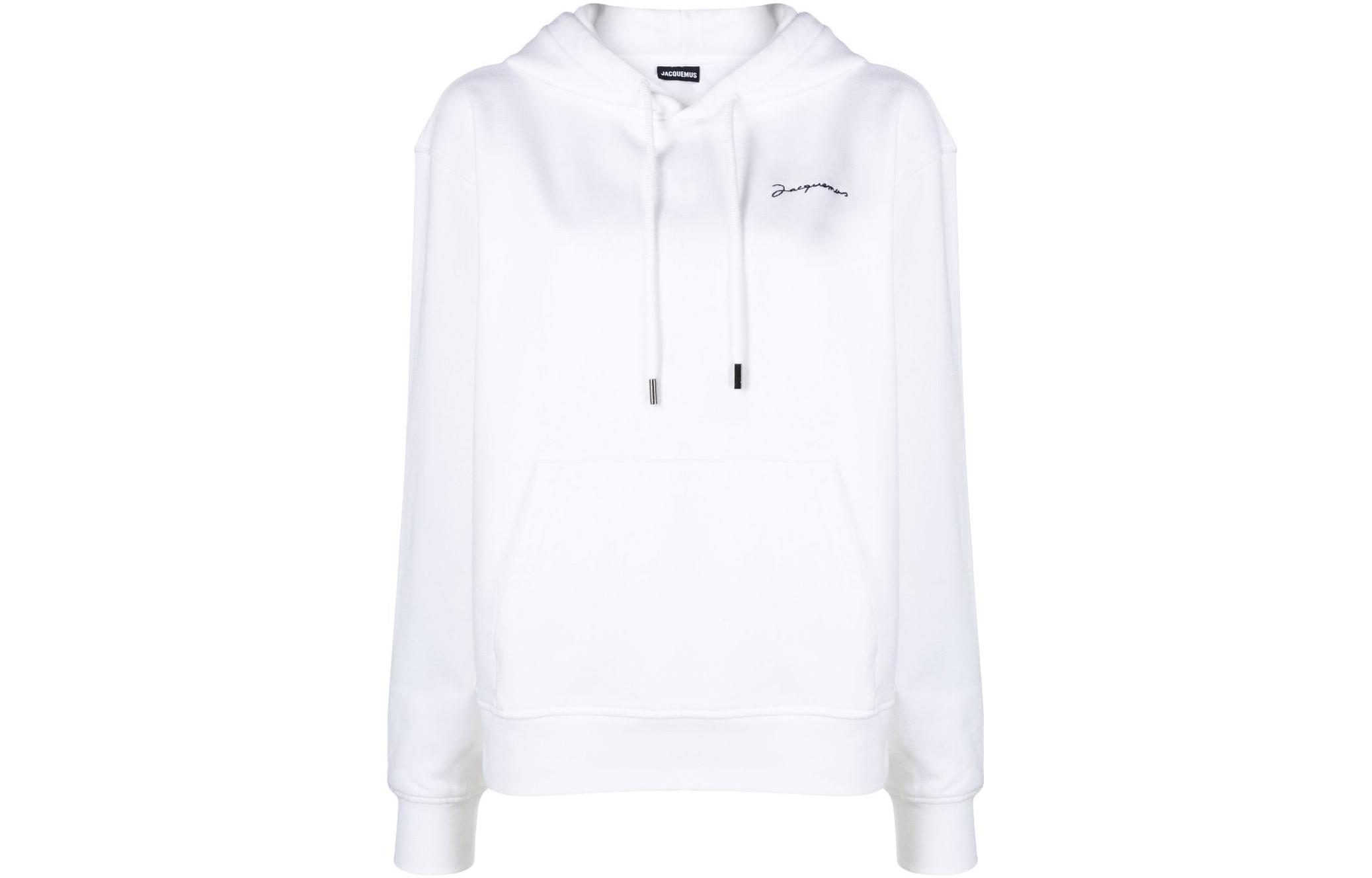 Jacquemus SS23 Embroidered Logo Hoodie White Pullover 226JS3102120100