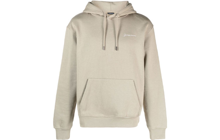 Jacquemus SS23 Logo Embroidered Pullover Hoodie Khaki 226JS3102120530