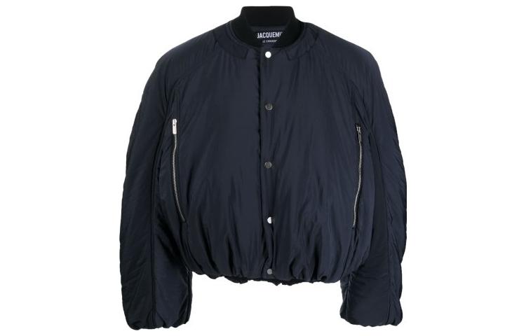 Jacquemus SS23 Oversized Zip-Up Cropped Jacket Blue 236BL0441320390