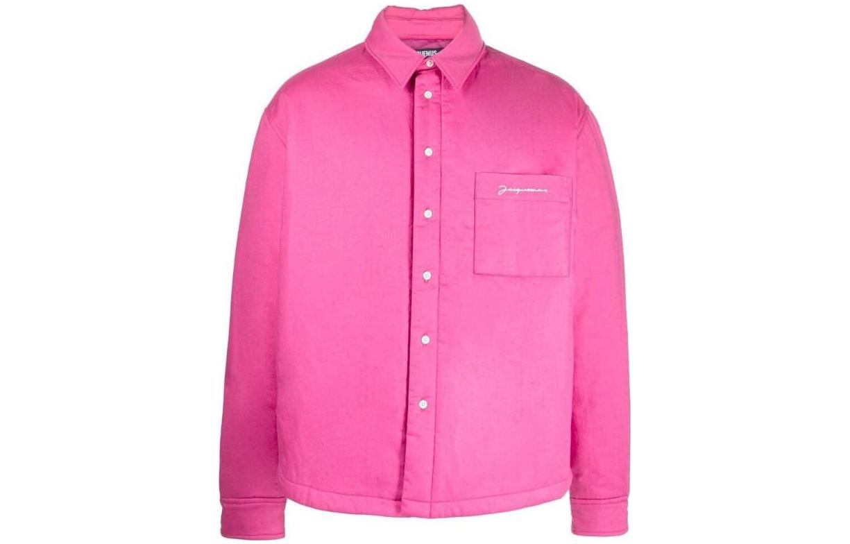Jacquemus SS23 Pink Button-Up Jacket with Logo Embroidery 216SH1041064430