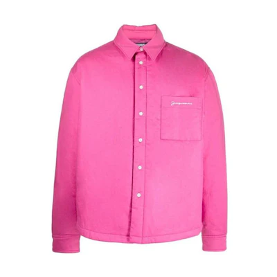 Jacquemus SS23 Pink Button-Up Jacket with Logo Embroidery 216SH1041064430