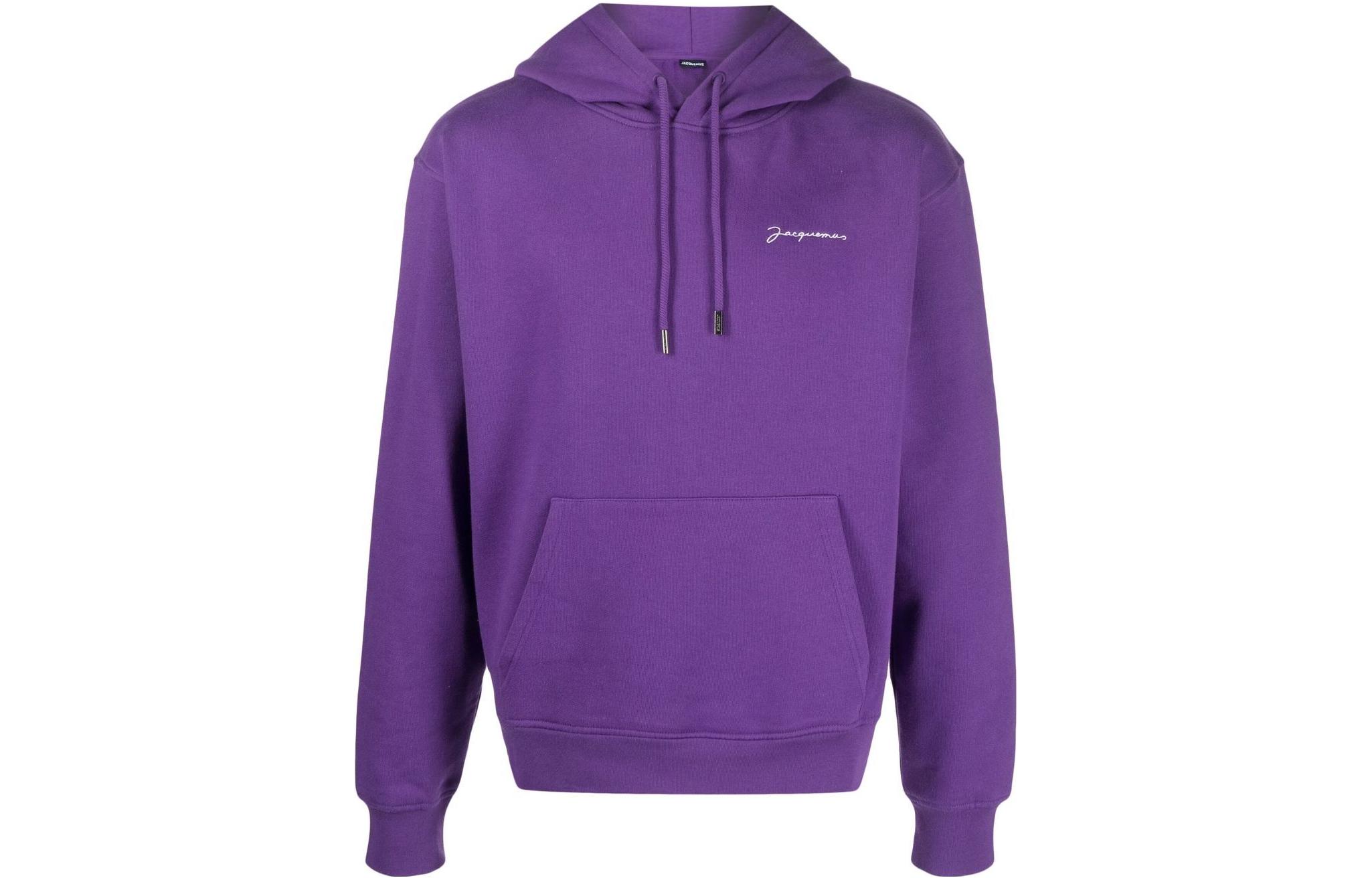 Jacquemus SS23 Purple Logo Print Hoodie Unisex Long Sleeve Pullover 22H226JS3102120680