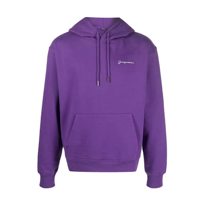 Jacquemus SS23 Purple Logo Print Hoodie Unisex Long Sleeve Pullover 22H226JS3102120680