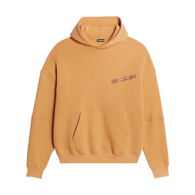 Jacquemus SS23 Solid Color Hoodie Pullover Brown Yellow 235JS1342048250