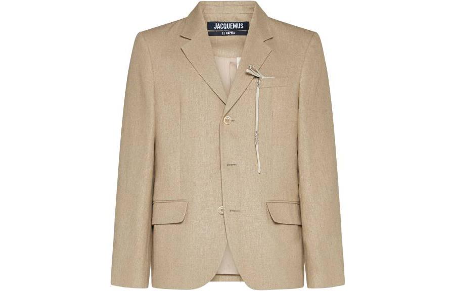 Jacquemus SS23 Solid Color Notched Lapel Button-Up Brown Jacket 235JA0211029150