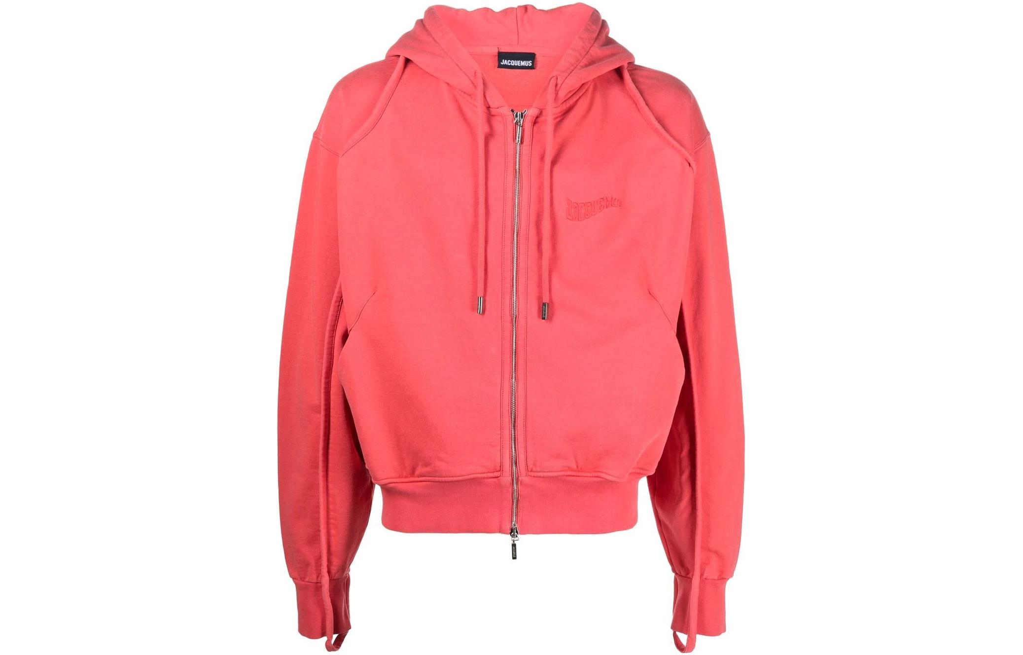 Jacquemus SS23 Solid Color Zip-Up Hoodie Orange 235JS1292087-470