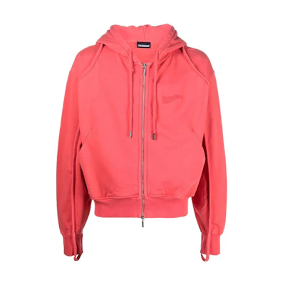 Jacquemus SS23 Solid Color Zip-Up Hoodie Orange 235JS1292087-470