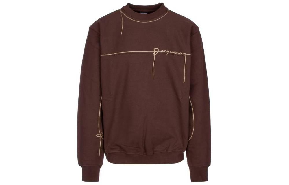 Jacquemus SS23 Solid Stitch Detail Crewneck Long Sleeve Sweatshirt Brown 23E235JS1132048880