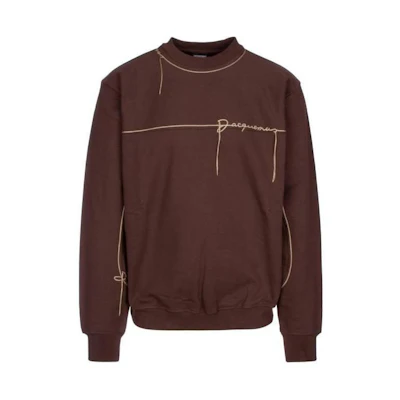 Jacquemus SS23 Solid Stitch Detail Crewneck Long Sleeve Sweatshirt Brown 23E235JS1132048880