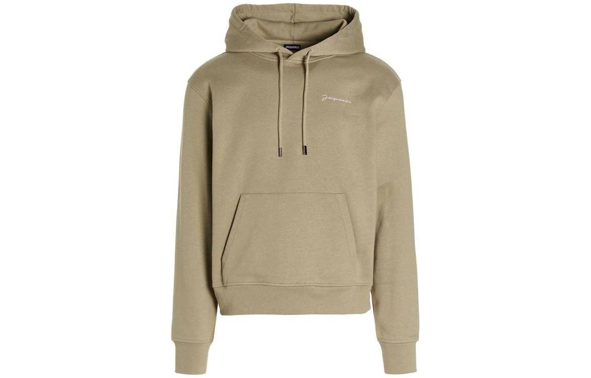 Jacquemus SS23 Unisex Logo Print Hoodie Long Sleeve Pullover Khaki 22H226JS3102120530