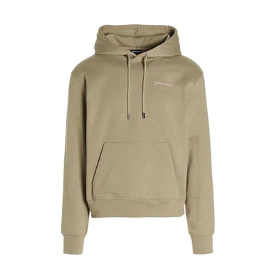 Jacquemus SS23 Unisex Logo Print Hoodie Long Sleeve Pullover Khaki 22H226JS3102120530