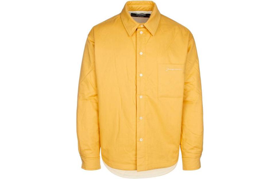 Jacquemus SS23 Yellow Long-Sleeve Jacket with Button Closure & Chest Pocket 23E216SH1041064-250