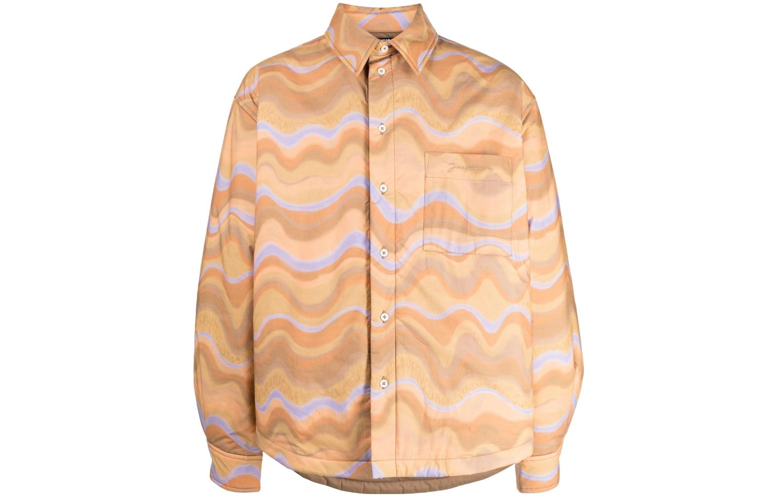 Jacquemus Striped Yellow Button-Up Long Sleeve Jacket 216SH10413568CE