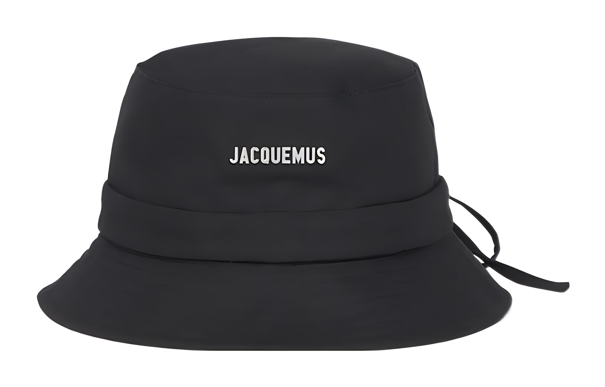 Jacquemus Unisex Cotton Bucket Hat with Logo - Solid Color Fashion Design 22H223AC0015001