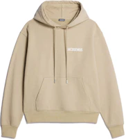 Jacquemus Unisex Solid Color Hoodie with Logo Print in Khaki 226JS210-2120-530 Jacquemus Unisex Solid Color Hoodie with Logo Print in Khaki 226JS210-2120-530