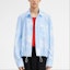 Shop Jacquemus Vichy Bomber Shirt Blue Long-Sleeve Button-Up Raglan Collar. 236SH059-1499-3BV