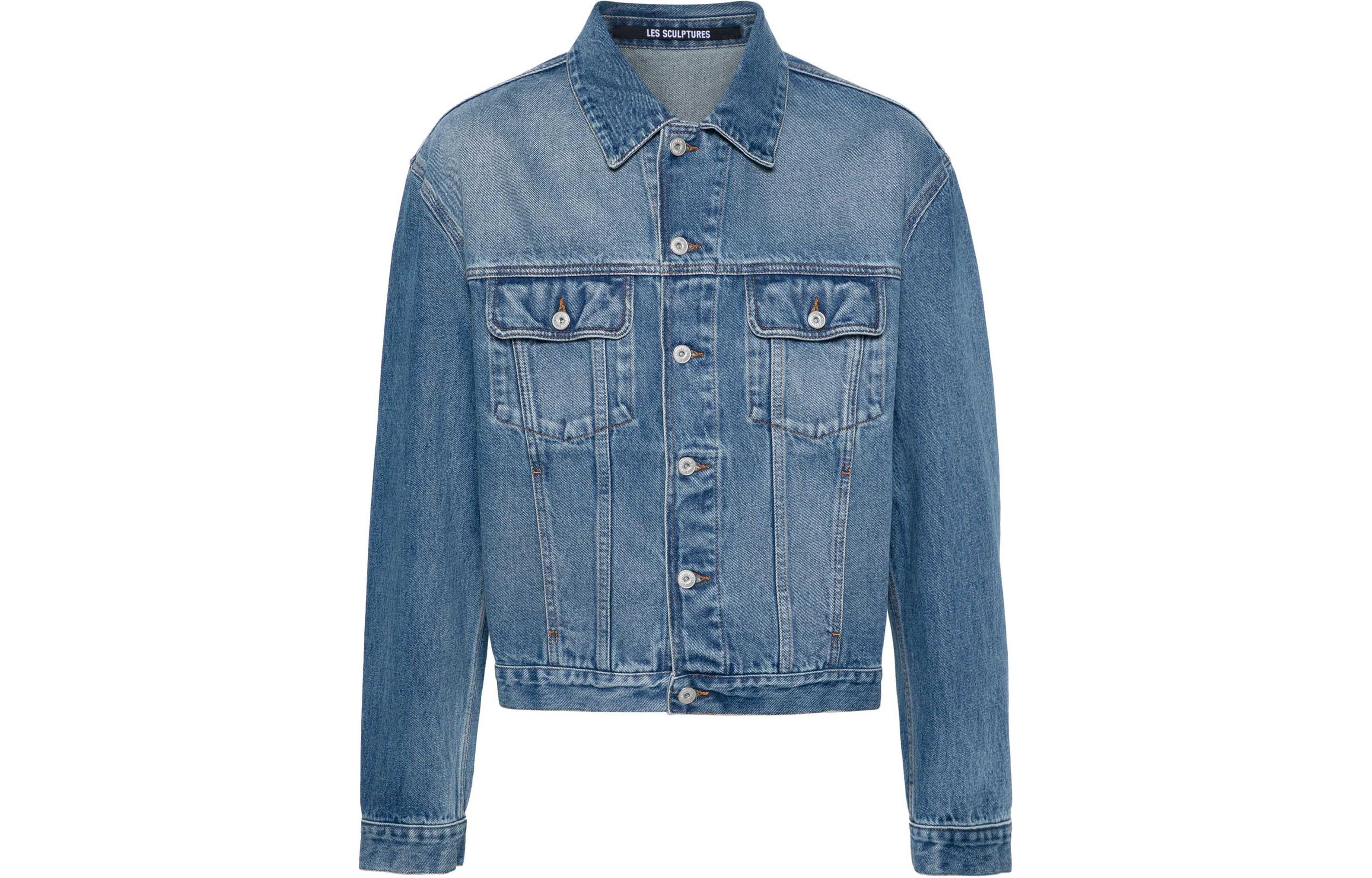 Jacquemus Washed Denim Long Sleeve Jacket Blue 245DE027151333C