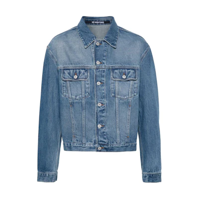 Jacquemus Washed Denim Long Sleeve Jacket Blue 245DE027151333C