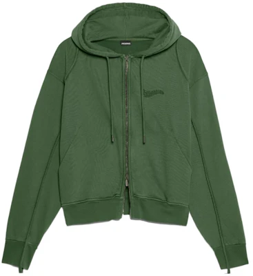 Jacquemus 波浪logo拉链连帽衫绿色外套 字母印花设计 245JS129-2087-590 Buy Jacquemus 波浪logo拉链连帽衫绿色外套 字母印花设计 245JS129-2087-590