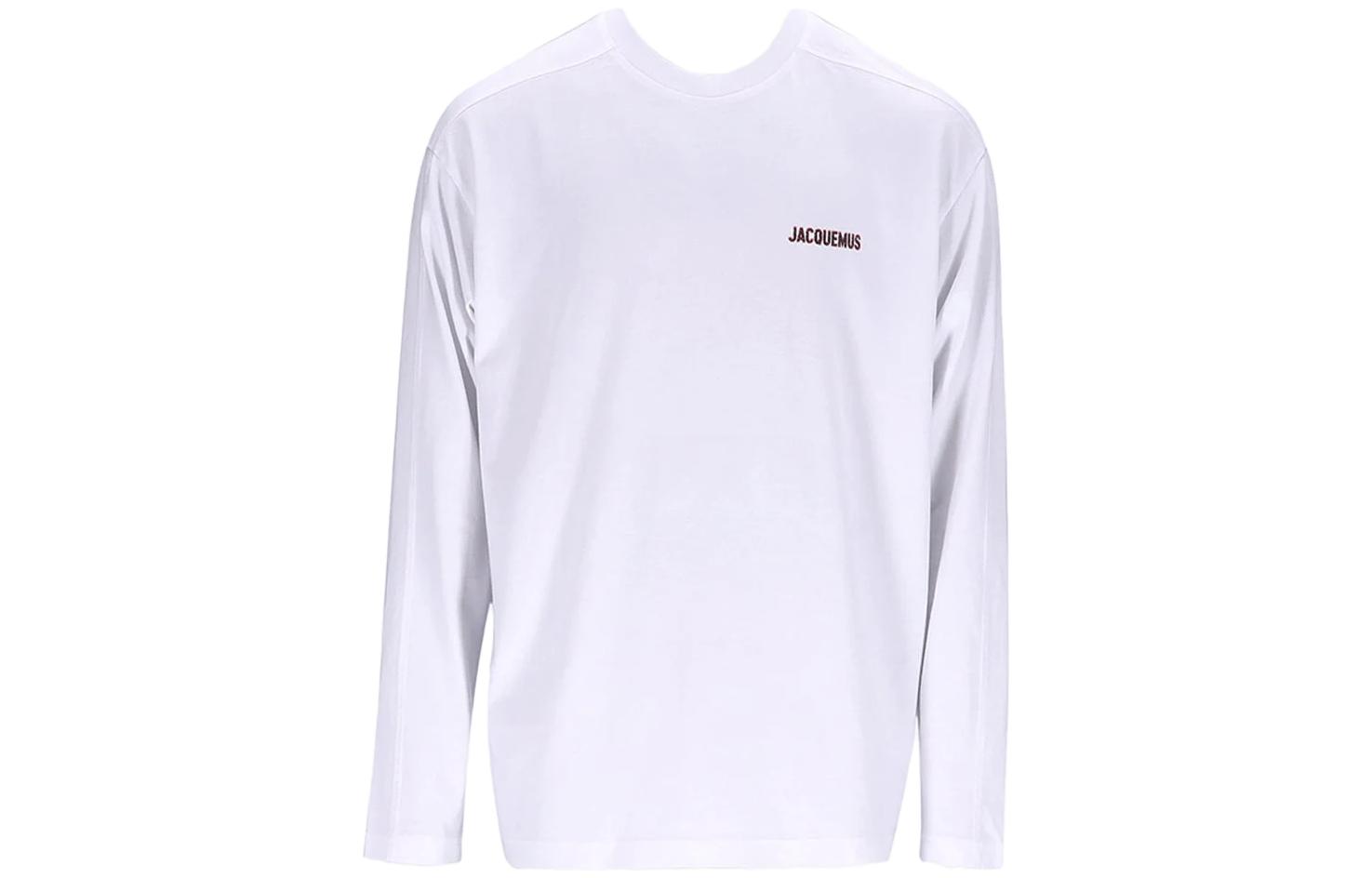 Jacquemus White Crewneck Sweatshirt with Letter Print 236JS19021021FU